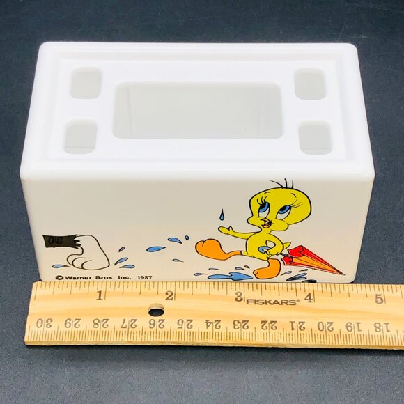 Vintage 1987 Looney Tunes TWEETY Bird Toothbrush Paste Holder - Retro Bathroom - Picture 9 of 10